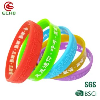 Promotional Decorative Silicone Wristbands Custom Logo Silicone Bracelets Hot Sale - Zhongshan Echo Crafts Co., Ltd. - China