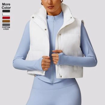 Women Puffer Vest Sleeveless Zip-up Outerwear Warm Lightweight Down Jackets Coats - Xiamen Meiju Garment Co., Ltd. - China