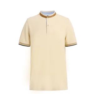 Wholesale Contrast Cuffs Men s Soft Cotton Slim Fit T Shirt Short Sleeve Shirt - Goldely Garment Import and Export Inc. - China