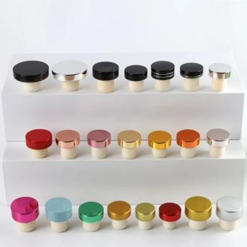 Glass Bottle Factory Customized Wine Bottle Aluminum Cover Corks Stoppers High Polymer Cork Lid - Xuzhou Furun Packing Products Manufacturing Co., Ltd. - China