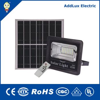 20W IP65 Water Proof Time Remote Control LED Solar Flood Lights Made in China for Outdoor, Street,Park,Emergency,Exterior Lighting From Best Distributor Factory - Ningbo Addlux Electric Co., Ltd. - China