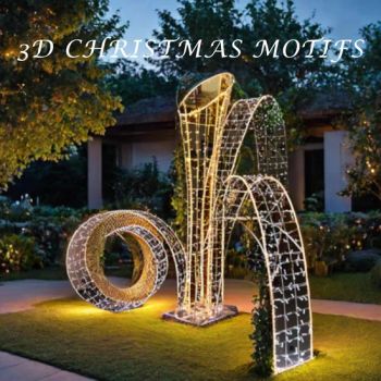 LED 3D Motif Lights Warm White Outdoor New Year Christmas Ramadan Holiday Decoration - Shenzhen Wild Art Decoration Co.,Ltd. - China