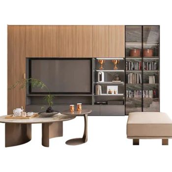 Custom Design Whole Wall Mounted Floating TV Stand Units Smart Living Room Furniture Gray Modern TV Cabinets - Chongqing Yixinmao Industry and Trade Co., LTD - China