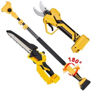2.1m Electric 180° Rotatable Dual-Use Extension Pole 8-Inch Sk5 Chainsaw & 30mm Pruner Power Shears for High Place Tool Sets - Lishui Huixi Technology Co., Ltd. - China