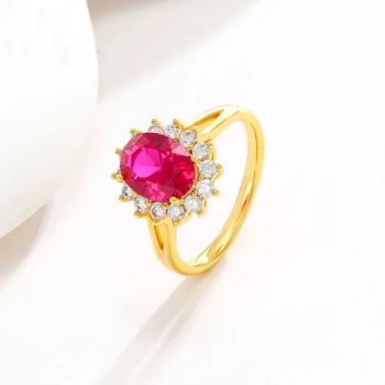 Luxury Wedding Party Birthday Gifts for Lady Women Eternity Gold Plated Finger Ring for Engagement Jewelry - Hongkong XQ Trading Co., Limited - China