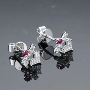 Fine Jewelry White Gold Plated Dangle Earrings Stylish Stud Earrings Fashion Accessory - Guangzhou yin fu jewelry Co., Ltd - China