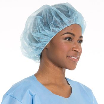 Disposable Non Woven Strip Clip Cap Bouffant Head Cover Surgical Doctor Hat Round Mob Cap Nurse Cap - AK.BOLO MEDIK LTD - Thailand