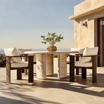Aluminum Outdoor Furniture Dining Chairs and Table Set Garden Dining Set - Foshan Hongkai Furniture Co., Ltd. - China