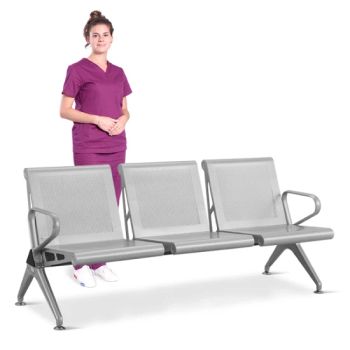 Beautiful Medical Waiting Room Chairs OEM Available Seat Number 3 Condition New Back With Back Folded Unfolded Sample - Jiangsu Saikang Medical Equipment Co., Ltd. - China