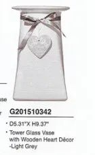 Machine Made Glass Bottle Vase with Wooden Heart Decor - Zibo Sherry Trading Co., Ltd. - China