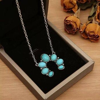 Necklaces natural turquoise stone Gender Men, Women Place of Origin China Material German silver, German silver with natural turquoise stone - PT West Borneo Nusantara - Indonesia