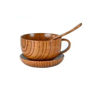 Jujube Wood Coffee Cup Set/Natural Zizyphus Wooden Mug Trio Origin China Trademark none Package Customizable Model NO. Customizable - Shuifu Huiyang Agricultural Technology Co., Ltd. - China