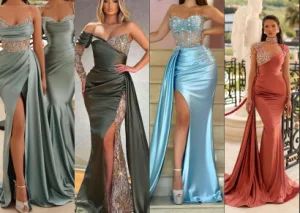 Mermaid Split Formal Gowns Pleated Satin Evening Dresses Y2019 - Suzhou Leader Apparel Co., Ltd. - China