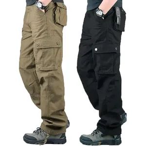 100% Cotton Men's Casual Pants Elastic Waist Plus Size Pants Multi-Pocket Outdoor Hiking Pants - Hebei Jin Lier Trading Co., Ltd. - China