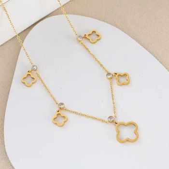 Lucky Clover Necklace Gold Necklaces with Diamond Fashion Flower Necklace Jewelry - Putian Chengqiu Hui Trading Co., Ltd. - China