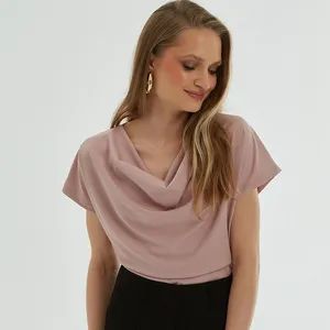 Customized Women's Long Sleeve Blouse High Quality Rib Soft Blouse for Ladies - Dodoria Garments Limited - China