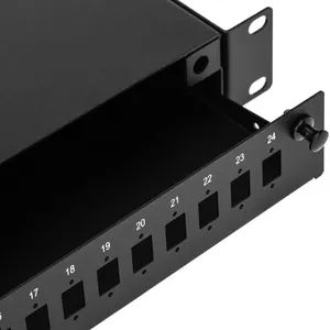 1u Black Patch Panel 24 Ports Sc-Simpl LC-Dupl Empty Cable Entries for 4xpg11 - Ningbo Exactfiber Technology Co., Ltd. - China