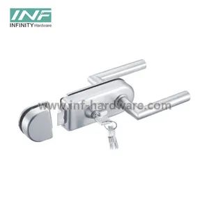 Stainless Steel Glass Door Hardware Glass Fittings Office Single Door Lock with Fix Handle - Jiangmen Infinity Import and Export Co., Ltd. - China