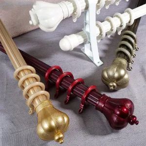 Custom 4 Color Aluminum Alloy Curtain Rod Fittings Single Rod Double Curtain Rod Set - Haining Haohan Import and Export Co., Ltd. - China