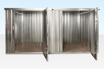 Flat Pack Containers / 3M X 4.2M Side Linked Flat Pack Container Bundle (Galvanised) - senesie mfg llc - United States