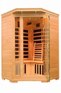 2023 Two Person Corner Designs Hemlock Sauna Room with Carbon Heaters Infrared Sauna - Jiangsu Joda Wellness Co., Ltd. - China