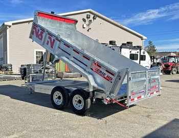Dump trailers / 2024 N&N Trailers 7×14 14K Galvanized Hydraulic Dump w/Ramps, 2-Way Spreader Gate, Tarp Kit - senesie mfg llc - United States