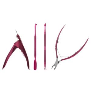 4PCS Nail Tips Clipper Cuticle Pusher Scraper Stainless Steel Cuticle Remover Manicure Tools Set - Ningbo Sunkin Electrical Co., Ltd. - China