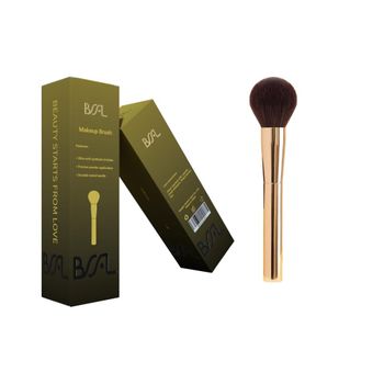 BSFL Professional Gold Electroplated Powder Brush - Vegan Faux Squirrel Hair - Luxury OEM/Private Label Ready makeup brush - ningbo airmei technology co.,ltd - China