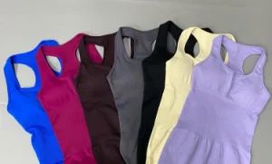 New Seamless Ribbed Yoga Gym Wear Ladies Bodysuits One Piece Jumpsuits Sportswear - Xiamen Mega Garment Co., Ltd. - China