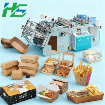 Automatic Small Disposable Kraft Paper Food Carton Cardboard Lunch Burger Box Product Making Forming Machine - Wenzhou Hongshuo Machinery Co., Ltd. - China