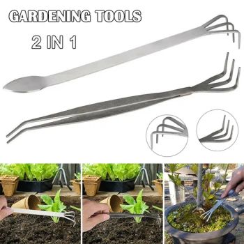 2 in 1 Stainless Steel Bonsai Gardening Tools Root Tweezer Rake - Shine Peak Group (HK) Limited - China