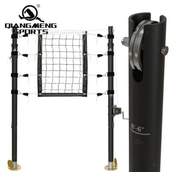 Carbon Fiber Volleyball Post Indoor Volleyball Net Poles Lifting System Supports Customization - Beijing Qiangmeng Sports Development Co., Ltd - China