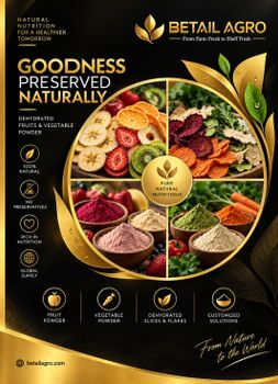 Dehydrated and Freeze-Dried Vegetables and Fruits - Betail Agro Pvt Ltd - India