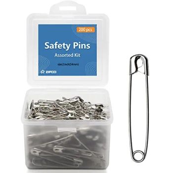 Safety Pins Assorted, 4 Different Sizes, Strong Nickel Plated Steel, Safety Pins for Clothes, Crafts, Pinning and More Crafts Art Supplies, Silver - Changsha Hetong Technology Co., Ltd. - China