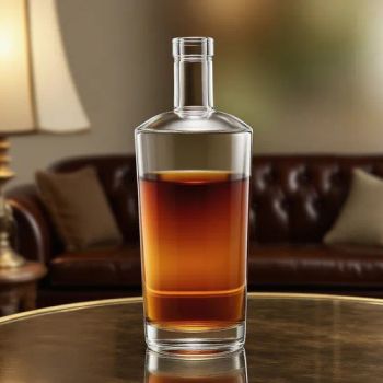 Premium 700ml Flat Shoulder Glass Vodka Brandy Empty Clear Whisky Bottles with Rubber Stoppers Free Sample for Tequila Wine Gin Rum Alcohol Liquor Spirits - Zhonghai(Tianjin)International Trade CO,LTD - China