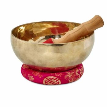 Golden 15cm Brass Tibetan Singing Bowls Set, 300g, Round Size 15cm Weight 300g Shape Round Color Golden Pattern Plain Material - Abhinav Enterprises - India