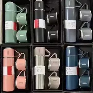 Hot Sale Business 500ml Gift Box Set Portable Business Cup Stainless Steel Thermos Cup One Cup Flasks Water Bottle with 3 Lids - Shanghai Eagle Industry Co., Ltd. - China