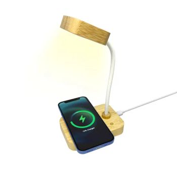 Bamboo Touch Reading Lights Wireless Charging LED Table Desk Lamp - NINGBO HAISHU HOPE-U INTERNATIONAL TRADING CO., LTD. - China