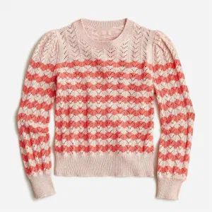 Factory China OEM Top Quality New Design Hot Selling Pointelle Puff Sleeves Colorful Zigzag Stripe Children Wear Little Girls Apparel Kids Baby Sweaters - Dongguan Tomorrow Fashion Co., Limited - China