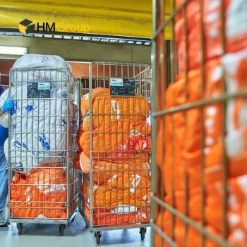 Laundry in The Hospital Nesting Durable Welded Steel Wire Collapsible Trolley - Dalian Huamao Logistics Equipment Group Co., Ltd. - China