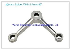 300mm Stainless Steel Glass Spider with 2 Arms 90 Degree/ Glass Fitting Hardware, Point-Fixed Curtain Wall Hardware with High Quality and Best Price - Wayne (Hangzhou) Building Materials Co., Ltd. - China