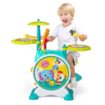Samtoy Plastic Educational Electric Toy Musical Instruments Jazz Drum Set Toy Drum for Kids with Microphone Plastic Organ Toy Drum - Sam Toys Industrial Co., Ltd. - China