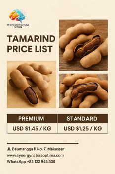 Tamarind Seed Impurity Level ≤ 1% Average Size 7–10 Mm Moisture Content ≤ 10% Color Dark Brown, Glossy Form Whole Dried Seeds (without - PT. Synergy Natura Optima - Indonesia