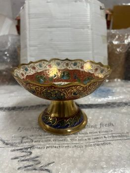 Diameter: 4 inch Dry Fruit Bowls or basket in Brass Diameter 4 - Tushant Enterprises - India