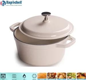 Home Kitchenware Cast Iron Round Soup Cooking Pot Casserole Dutch Oven - Hebei Hapichef Cookware Co., Ltd. - China
