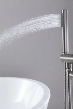 Freestanding Gloss Chrome Modern Bathroom Bathtub Two Functions Standard Luxury Floor Mounted Mixer Faucet with Handheld Shower - Jiaxing Miluo Smart Home Co., Ltd. - China