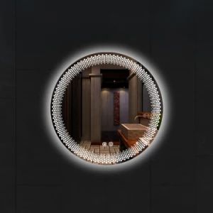 Luxury Circular Wall Mounted Bath Vanity Mirror Smart LED Bathroom Mirrors for Hotels - Hangzhou Housen Furniture Co., Ltd. - China