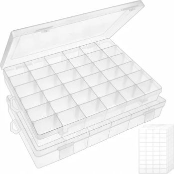 Customized Plastic Organizer Container Box 36 Grids Clear Plastic Parts Rhinestone Organizer Beads Art DIY Crafts Fishing Tackle Label Stickers - Ningbo Better Life Houseware Co., Ltd - China