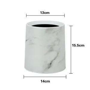 Circular Plastic Desktop Trash Can Marbling and Sleeves Dustbin - Taizhou Wangting Plastic Spring Co., Ltd - China
