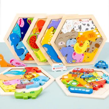 Zhiqu Wooden Puzzle Stereoscopic Floor Games for Kids Baby Hand-on Brain Ability Training Shape Matching Toys - Shantou Chenghai District Haitong Zhiqu Toy Store - China